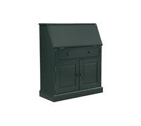 Bureau secrétaire CLEORE en pin et MDF Vert foncé 93x40x110.8 cm avec tablette pliable et 3 tiroirs