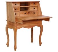 Bureau secrétaire en bois - HELLOSHOP26 - Acajou massif - 9 tiroirs - Style vintage - 78x42x103 cm