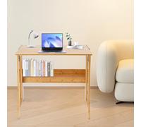 Bureau secrétaire pliable avec étagère, bureau compact pour la maison et le bureau, design peu encombrant, 83 x 54 x 76 cm (couleur bois), parfait pour les petits espaces
