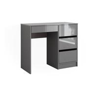 Bureau Sherry, 90x40cm avec tiroirs, Gris Haute brillance, Vicco 43668