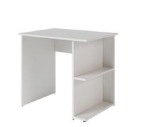 Vicco Bureau Simple, Blanc, 82x60cm | avec deux étagères ouvertes pour un espace de rangement supplémentaire