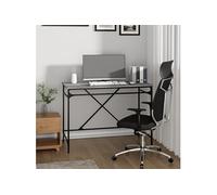 vidaXL Bureau sonoma gris 100x50x75 cm bois d'ingénierie et fer Gris G