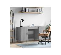 Bureau sonoma gris 140x50x75 cm bois d ingénierie