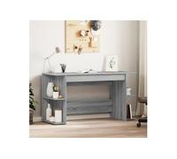 Vidaxl Bureau Sonoma Gris 140x50x75 Cm Bois D'ingénierie Marron