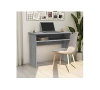 vidaXL Bureau Sonoma – Table d'ordinateur 90x50x74 cm Gris, bois d'ingénierie