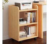 Bureau sous bibliothèques avec étagère rotative Amovible à roulettes, Armoire de Rangement de Grande capacité, utilisez l'espace sous Le Bureau de manière raisonnable (Couleur : Bois, Taille