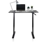 hjh OFFICE 802115 Bureau d'ordinateur réglable en Hauteur Stand CR 120x60 cm, Cadre en Acier, Bureau Assis-Debout, Réglage par Levier, Noir