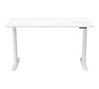 STAND PRO - Bureau réglable en hauteur électriquement 140 x 70 Blanc/Marbre