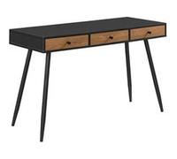 Bureau Tumba à 3 Tiroirs 75 x 115 x 48 cm Effet Bois Foncé Noir [en.casa]