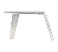 Bureau Style aviation 112x50x76 cm Métal Argent | Design industriel, inspiration d'ailes d'avion, bois avec panneaux métalliques, vis en acier, plateau de table spacieux