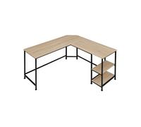 Bureau Style industriel avec étagère 2 espaces de stockage bois clair