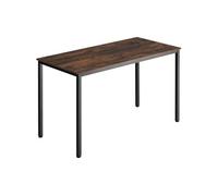 Bureau - TECTAKE - Table de bureau rectangulaire VANPORT en bois et acier 120 x 60 x 75,5 cm - Marron foncé
