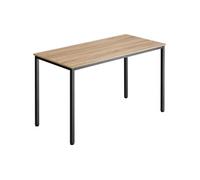 Bureau - TECTAKE - Table de bureau rectangulaire VANPORT en bois et acier 120 x 60 x 75,5 cm - Marron clair