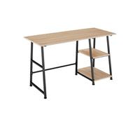 Bureau Style industriel Etagère latérale avec 2 compartiments de stockage Bois clair industriel, Chêne Sonoma