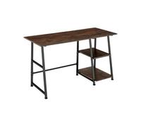 Bureau Style industriel Etagère latérale avec 2 compartiments de stockage Bois foncé industriel, rustique