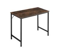 tectake® Table de Bureau Design Industriel en Bois MDF & Acier Bureau Ergonomique 80x50x75,5cm Bureaux Informatique Bureaux Ordinateur Teletravail - Bois foncé Industriel Rustique