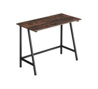 Bureau - TECTAKE - Table de bureau rectangulaire NEWTON au style industriel, en bois et acier, 100 x 50 x 77 cm - Marron foncé