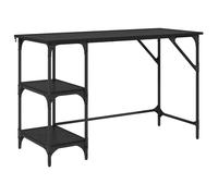 Bureau style industriel - vidaXL - 120x50x75 cm - Chêne noir - Bois d'ingénierie - 3 étagères