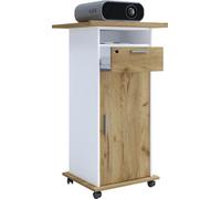 Bureau sur pied en bois VCM | idéal pour vidéoprojecteur ou projecteur avec roulettes et porte | Dimensions : H. 108 x L. 60 x P. 50 cm | surface du pupitre inclinable | tiroir verrouillable - Neta