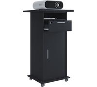 Bureau sur pied en bois VCM | idéal pour vidéoprojecteur ou projecteur avec roulettes et porte | Dimensions : H. 108 x L. 60 x P. 50 cm | surface du pupitre inclinable | tiroir verrouillable - Neta
