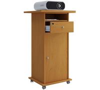 Bureau sur pied en bois VCM | idéal pour vidéoprojecteur ou projecteur avec roulettes et porte | Dimensions : H. 108 x L. 60 x P. 50 cm | surface du pupitre inclinable | tiroir verrouillable - Neta