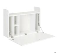 Bureau suspendu - HOMCOM - table murale d'ordinateur tablette rabattable avec rangements - bois - 77x20x51cm