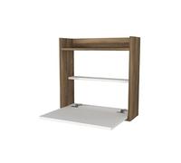 Bureau suspendu rabattable avec rangements MDF 60x49.4x60 cm Marron
