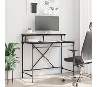 vidaXL Bureau Table d'ordinateur Chêne Noir 100 x 50 x 90 cm Bois d'ingénierie et fer
