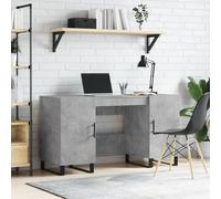 Vidaxl Bureau Gris Béton 140x50x75 Cm Bois D'ingénierie Gris