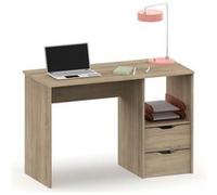 Bureau, Table Informatique, 76x115x50cm, 2 Tiroirs, Poste de Travail, Chambre, Briebe, Prakt, , Bois G