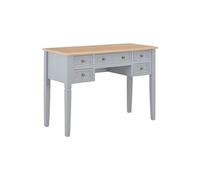 Bureau table meuble travail informatique gris 109,5 cm bois