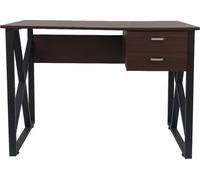 Bureau table ordinateur Tough - bureau ordinateur portable - métal noir bois marron