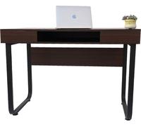 Bureau table ordinateur Tough - table d'appoint - vintage industriel - métal noir bois marron