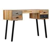 Bureau Teck de récupération massif - VIDAXL - Vintage - Marron - 110 x 50 x 76 cm
