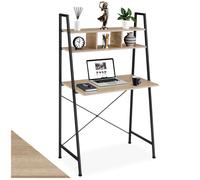 Bureau - TECTAKE - Table de bureau EXETER en bois et acier 85,5 x 46,5 x 140 cm - Bois clair