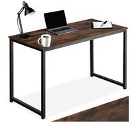 Bureau - TECTAKE - Table de bureau FLINT en bois et acier 59 x 140 x 76,5 cm - Bois foncé