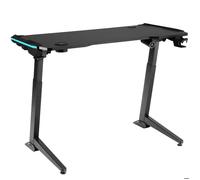 BUREAU - TECTAKE - Table de bureau HEMINGWAY à hauteur réglable électriquement avec éclairage LED table d’ordinateur - Noir