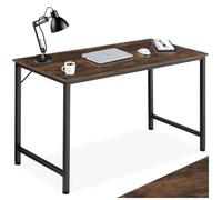 Tectake Table de bureau Jenkins - Bois foncé industriel, rustique
