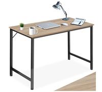 Bureau - TECTAKE - Table de bureau JENKINS en bois et acier au style industriel, 120 x 60 x 75,5 cm - Bois clair