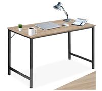 Bureau - TECTAKE - Table de bureau JENKINS en bois et acier au style industriel, 140 x 60 x 75,5 cm - Bois clair
