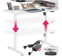 Bureau - TECTAKE - Table de bureau SKADI avec réglage électrique de la hauteur et système anti-collision - Blanc