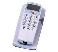 Bureau téléphonique filaire et support mural avec affichage de l'appelant qui affiche les fonctions de rappel et de requête du dernier numéro pour le bureau et la maison