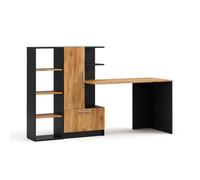 Bureau Tomy 150x59cm Lot de 2 Anthracite/Chêne de force doré Vicco 59184