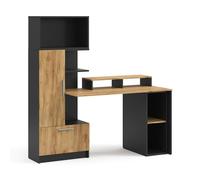 Bureau Tomy 150x59cm Lot de 4 Anthracite/Chêne de force doré Vicco 59187