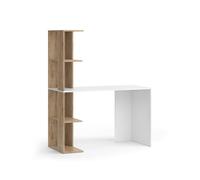 bureau Tower, 122.2 x 55.2 cm avec 4 compartiments, Blanc/Sonoma, Vicco