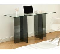 Bureau - Verre trempé - Transparent et anthracite - BYLENA