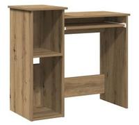 vidaXL Bureau avec étagères chêne Artisanal Bois d'ingénierie, Bureau d'ordinateur, Bureau Debout, Bureau avec Rangement, Bureau d'étude