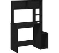 vidaXL Bureau avec étagères Réf. 860437 – Noir 100x45x140 cm, bois d'ingénierie