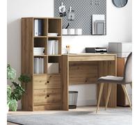 vidaXL Bureau avec Rangement Chêne Artisan Bois d'Ingénierie, Bureau Chêne Artisan 80x50x76 cm Bois d'ingénierie