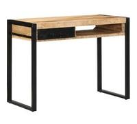 vidaXL Bureau en bois de manguier brut massif 100x50x75 cm – Style industriel